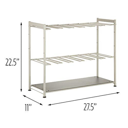 Honey-Can-Do Boot Storage, Free Standing Shoe Rack for Entryway, Closet, Bedroom, Silver