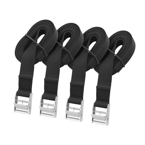 4PCS 59"x0.8" Tie Down Straps,Heavy Duty Lashing Straps with Metal Buckles for Securing Luggage,Camping Gear,Adjustable Cam Buckle Strap as Cargo Strap for Truck SUV