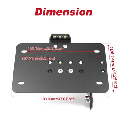 Xitomer Universal Side License Plate Holder Motorcycle License Plate Bracket With Led Plate Light Universal Side Fender Eliminator Side Motorcycle Tail Tidy