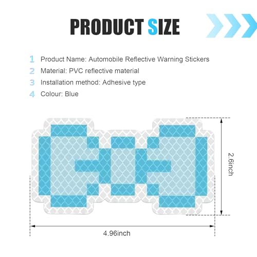 Reflective Bow Sticker, 4.96" x 2.6" Waterproof & Scratch-Resistant Sticker, Car Body Scratch Cover Decal, Universal Night Safety Warning Decal for Motorcycles, Helmets, Cars (Blue) - color: Blue