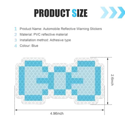 Reflective Bow Sticker, 4.96" x 2.6" Waterproof & Scratch-Resistant Sticker, Car Body Scratch Cover Decal, Universal Night Safety Warning Decal for Motorcycles, Helmets, Cars (Blue) - color: Blue