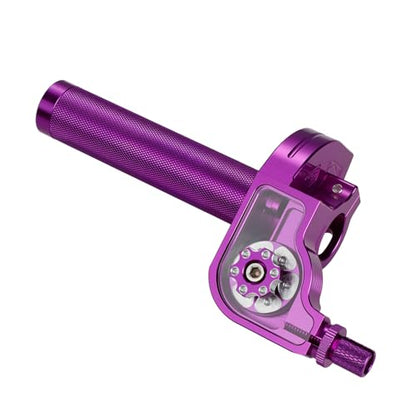 Motorcycle Twist Throttle 7/8" 22mm with Handle Grip Throttle Cable CNC Assembly Universal for CRF KLX SSR TTR DRZ CT200U 125 150 200 250cc Dirt Pit Bike ATV Mini Bike Purple - color: purple