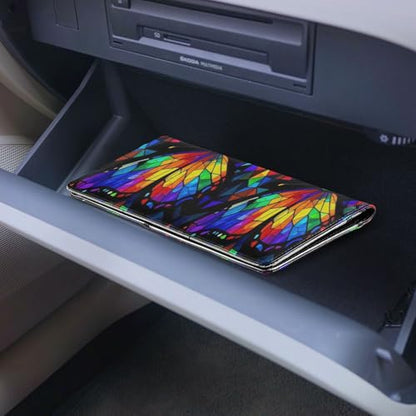 GuoChe Pu Leather Registration and Insurance Card Holder Men Women Document Wallet for any Car, Truck, Motorcycle, Trailer or Boat Lgbt Gay Pride Butterfly Rainbow Flag - color: 1