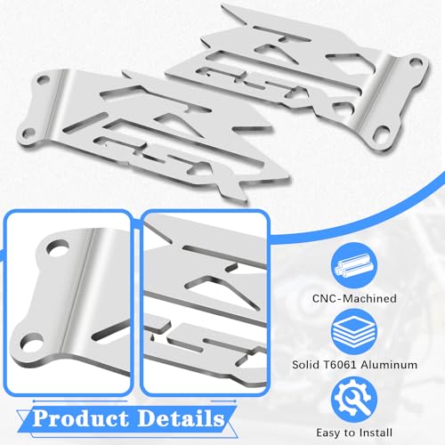 Foot Pegs Heel Plates Guard Protector for Suzuki GSXR 600/GSXR-750 2006-2016 & GSX-R1000 2003-2016, Chrome - color: Chrome