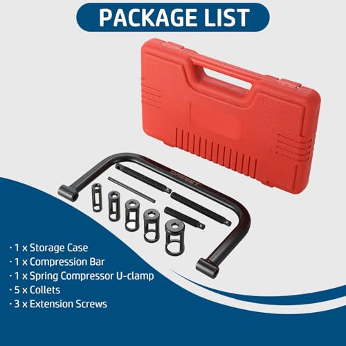 DASBET Valve Spring Compressor C Clamp Service Kit Valve Spring Removal Tool with C Clamp for ATV, Car, Motorcycle, Small Engine Vehicle Equipment - color: Red