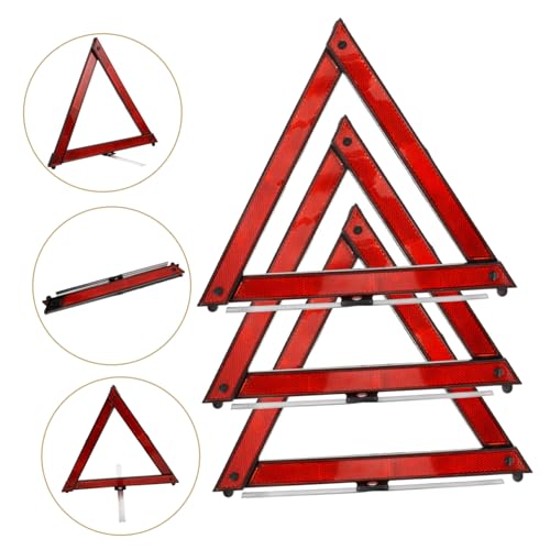 CANIGHT 3pcs Car Emergency Tool Reflective Roadside Safety Triangle Warning Triangle Road