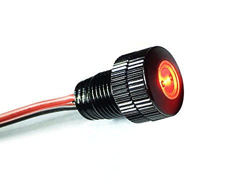 Oznium Brightest Light Bolt - Flush Mount 12V LED Light for Bumper, Grille, Cars Interior, Dash, Ambient Lighting, Motorcycle w/Sleek Aluminum Housing & Screw Nut (11 mm Black, Red LED) - color: Red LED, size: 11mm (about 7/16")
