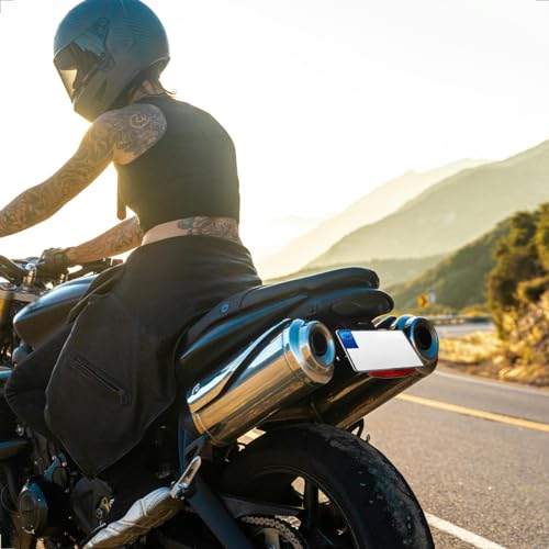 evermotor 2 Packs Motorcycle Trapezoidal Rear Reflector： Self-Adhesive Warning Sticker with Aluminium Plate, High-Visibility Safety Reflectors for Motorcycle, Bicycle, Scooter, ATV - Waterproof - size: 125*46mm