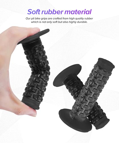 Dirt Bike Grips,Car Accessories Universal 7/8" Motorcycle Grips,Rubber Anti-Slip Throttle Bar Grip,Suitable for CRF50 CRF70 CRF80 XR50 XR100R CRF125 CRF100 CRF150F CRF230F (Black) - color: Black