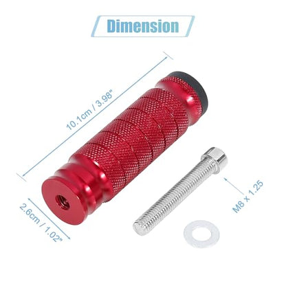 F FIERCE CYCLE 1 Pair 6mm Aluminum Aolly Motorcycle Rearsets Rear Set Footrest Footpeg Foot Rest Peg Motorbike Cycling Red - color: Red