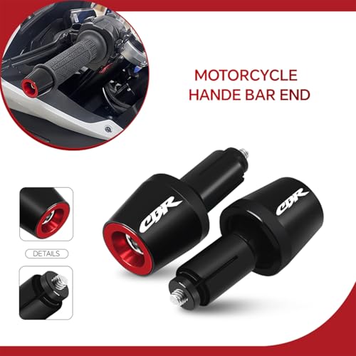 MFGZD Motorcycle Bar Ends Plug,CNC Aluminum Alloy Handlebar Ends Grips Plug For Honda CBR1000RR CBR500R CBR650R CBR600RR CBR400RR CBR650F CB650R CB650F CBR250R CBR600 F1/F2/F3/F4 CRF1000L - size: For CBR Red