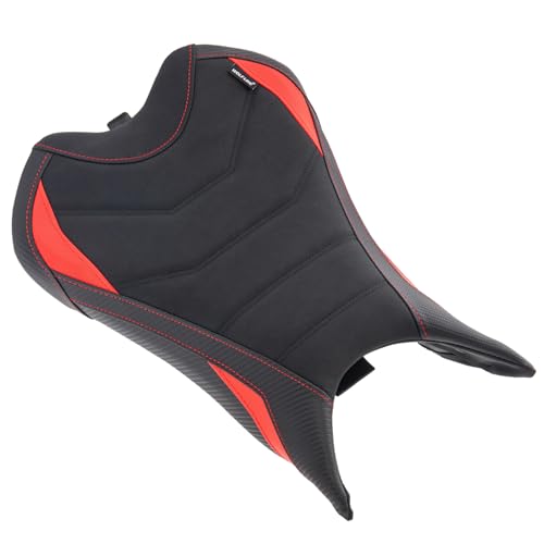 Motorcycle Rider Seat Saddle Fit for Triumph Street Triple 765 R/RS 2023 2024 2025 2026, Leather Front Driver Solo Cushion Pad, Red - color: Red - Front