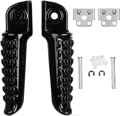 Rear Foot Pegs Footrests for kawasaki ZX-6R ZX-9R ZX10R ZX12R ZX636 EX650 650R KLE650 versys ER6N Z750/Z750S Z1000 Z1000SX ZZR1200 GTR1400 ZZR1400 ZX14 ZX-14 (black-2) - color: Black-2