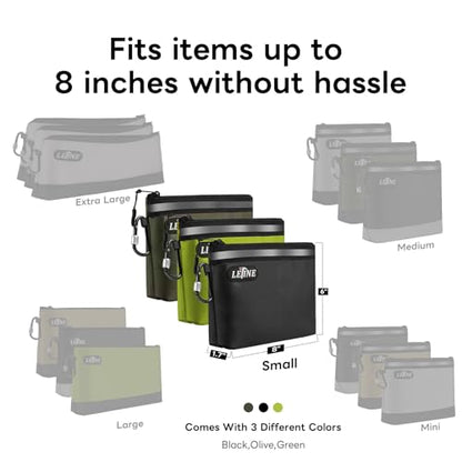 LETINE Small Zipper Bag Tool Pouches with Internal Pockets, 1680D Oxford Water Resistant, Multipurpose Stand-Up Zipper Pouch for Storage and Tool Organizers 3-Pack Small - size: 3 Pack Small