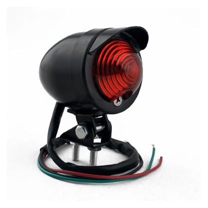 Motorcycle Rear Light Universal Motorcycle Stop Rear Light Aluminum Housing For Scooter Visor Tail Lamp Indicator Rears Tails Lights(Black)