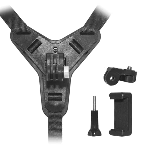 Helmet Mount for DJI Osmo Action 6 5 Pro 4 3, Insta360 Ace Pro 2/1 X5 X4 X3, GoPro Hero 13 12 11 10 9 8 Max, Motorcycle Chin Strap Attachment with Extension J Hook Mounting Accessories
