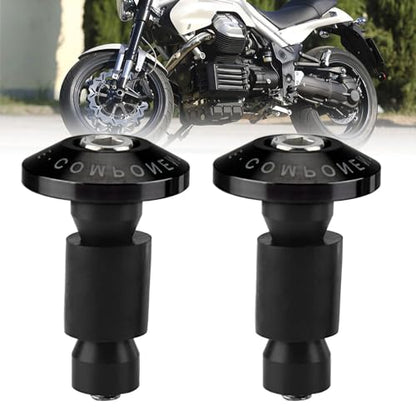 Unifizz Universal Motorbike Bar Ends 22mm 7/8inch CNC Aluminium Motorcycle Handlebar End Slider Plug Caps for Racing ATV Offroad Black