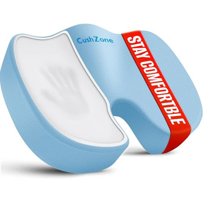 CushZone Seat Cushion, Office Chair Cushions, Car Seat Cushion, Non-Slip Sciatica & Back Coccyx Tailbone Pain Relief Chair Pad, Memory Foam (Light Blue) - color: Light Blue, size: Large
