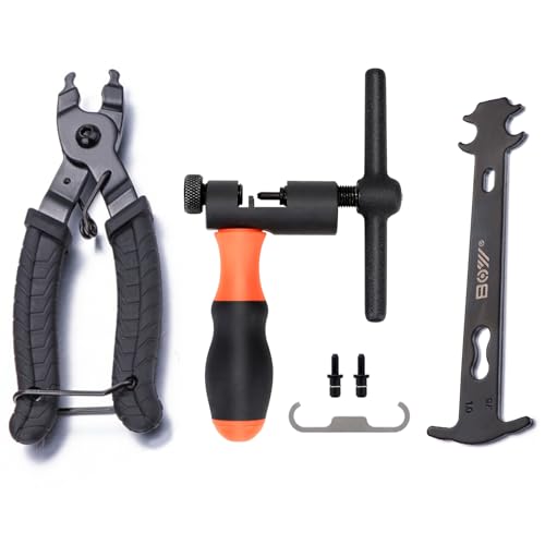 Universal Bike Chain Tool Kit with Bike Breaker Main Chain Pliers Chain Checker for Road MTB Bike 1-12 Speed Chain Disassemble Chain Splitter and Breaker - color: Bike Chain Tool Kit