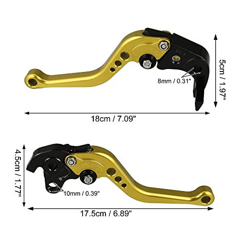 X AUTOHAUX 1 Pair Motorcycle Brake Clutch Levers Adjustable Folding CNC for Honda CBR1000RR CBR 1000RR FIREBLADE SC57 2005-2007 for CB1000R 2008-2016 Gold Tone - color: Gold Tone
