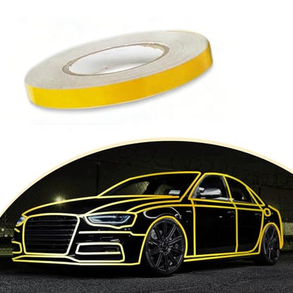 UGSHY Vinyl Pinstriping Tape, Waterproof Auto Striping Sticker, 0.4In x 16.4Ft Reflective Body Stripe Tape, Self Adhesive Car Stripe Decals Universal for Most Vehicles (Yellow) - color: Yellow