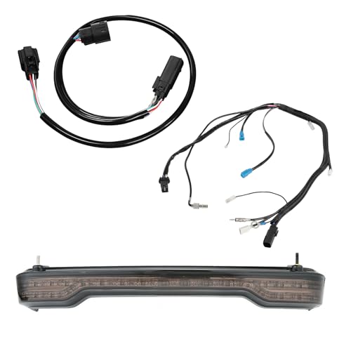 TCMT Smoke Len King Trunk LED Tail Light Assembly Wiring Harness Fits For Harley Touring Road King Road Street Electra Glide Tri Glide Ultra Limited 2014-2025 - color: Smoke Lens Black Housing A, size: Light Set(12 Funtions)