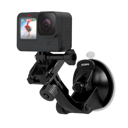 Suction Cup Mount Compatible with Gopro Hero 13, 12, 11, 10, 9, 8, 7, 6, 5, 4, Session, 3+, 3, 2, 1, Hero (2018), Max, Fusion, DJI Osmo Action Cameras; Perfect for Car Windshield and Window