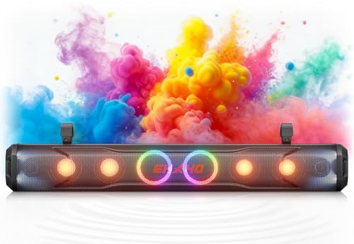 Ehaho 35 Inch 8 Speaker UTV Sound Bar, Bluetooth Golf Cart Speakers [Color Changing RGB & Strobe Light] IP66 Waterproof ATV Speaker System, SXS SoundBar Compatible with Polaris RZR CFmoto Can-Am - size: 35IN
