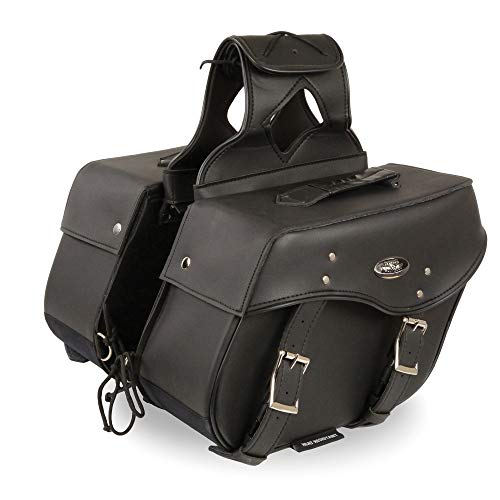 Milwaukee Leather PVC 2-Strap Throw-Over Easy Zip off and off Motorcycle Saddlebags - Medium - color: SH55303ZB-BLACK, size: Medium