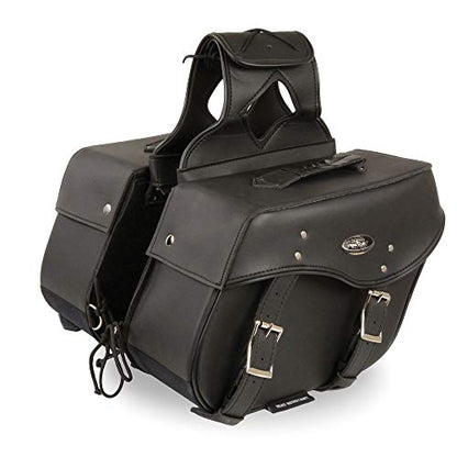 Milwaukee Leather PVC 2-Strap Throw-Over Easy Zip off and off Motorcycle Saddlebags - Medium - color: SH55303ZB-BLACK, size: Medium