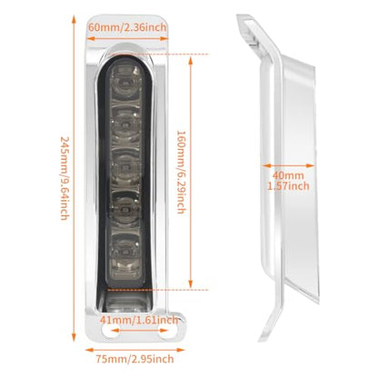 LED Filler Panel Lights Rear Fender Light Turn Signals Fit for Harley Touring Road Glide FLTR Electra Glide FLHT Road King FLHR Ultra Limited FLHTK 2014-2024 (Chrome Housing Smoke Len) - color: Chrome Housing Smoke Len