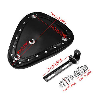 Motorcycle Solo Seat Cushion Baseplate Spring Seat Pad Saddle Bracket for Cruiser Bobber Chopper Honda Yamaha Suzuki Kawasaki (New-Black)