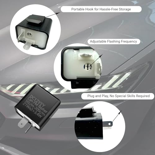 4-Pack Adjustable Speed Frequency Flasher Relay for led Turn Signal, Universal Accessory for Motorcycle Modifiedled Turn Signal Relay