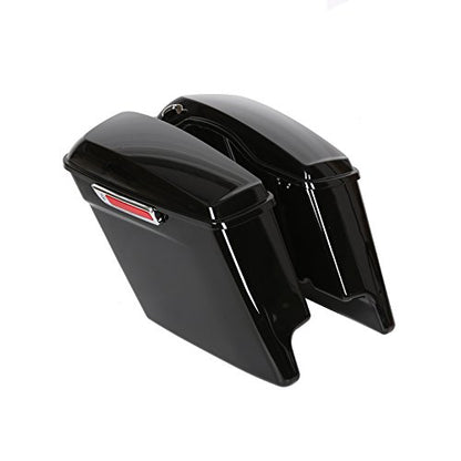 ECOTRIC 5'' Extended Stretched Saddle bag W/Latch Compatible with 2014-2024 Harley Touring FLT FLHT FLHTCU FLHRC Road King Road Glide Street Glide Electra Glide Ultra-Classic