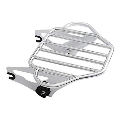 Chrome Detachable Passenger Backrest Sissy Bar Upright w/ 2 Up Luggage Rack Fits for Harley Touring Road King Street Road Electra Glide 2009-2025 2021 2021 2018 - color: Chrome #3