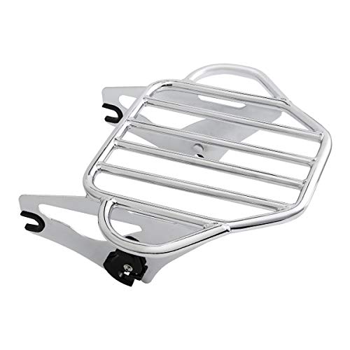 Chrome Detachable Passenger Backrest Sissy Bar Upright w/ 2 Up Luggage Rack Fits for Harley Touring Road King Street Road Electra Glide 2009-2025 2021 2021 2018 - color: Chrome #3