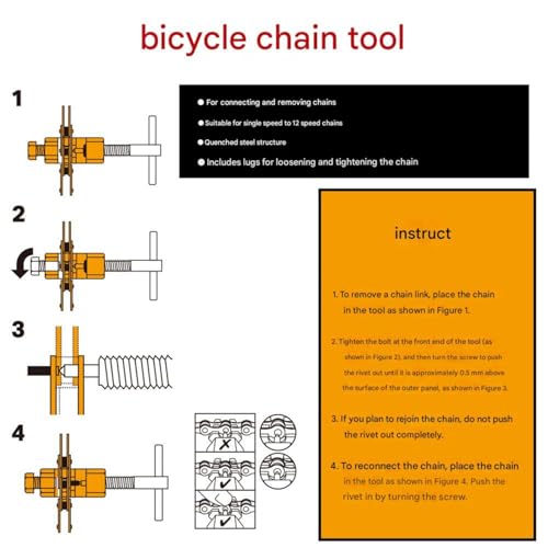 Bicycle Chain Breaker Removal Tool Kit for Road MTB Bike - color: Single Chain Breaker