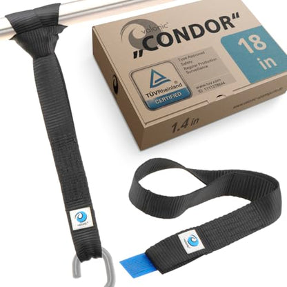 valonic Condor - Soft Loop tie Down Straps Heavy Duty - 2 Pack, 7716lbs, 1.4" x 18", Double Stitched, Black - for Motorcycle Handlebar
