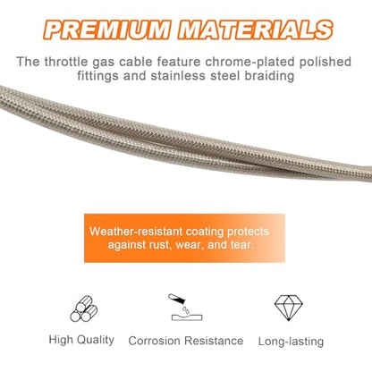 35.4" Throttle Idle Cable Stainless Steel Braided Throttle Cable Wire Kit Compatible with Harley Road King Dyna Softail FLH FLT 1996-2007 FXD FLST FXST 1996-2010 - size: 35.4"