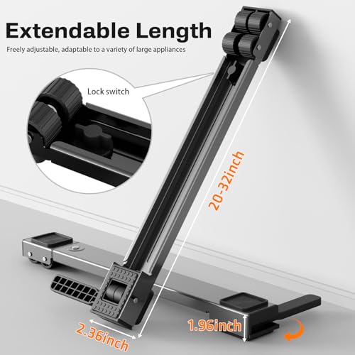 Appliance Rollers Heavy Duty,Newest Extendable Appliance Sliders,Liftable Washing Machine Base,Easily Move Washer and Dryer Machines,Refrigerators,Furniture-Grey - color: Grey