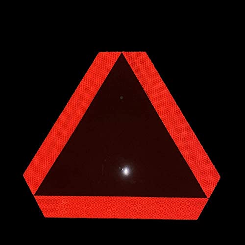 (2 Pack) Slow Moving Vehicle Triangle Safety Sign, Aluminum 14"x16" Engineering Grade Reflective Golf Cart Accessories, Up to 7 Years Outdoor (Orange) - style: 2-Pack Aluminum