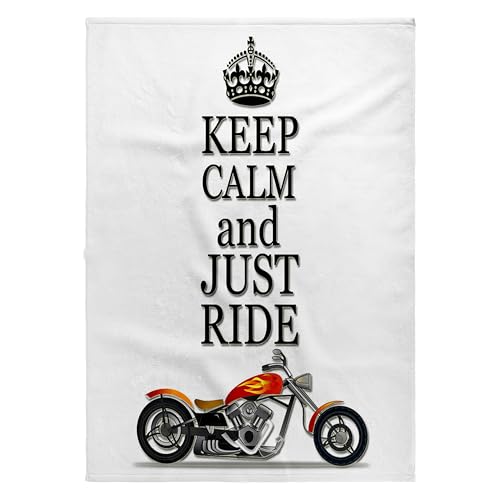 3dRose Keep Calm and just Ride. Cool Motorcycles Saying. 22x30 Bath Hand Pool Towel - size: 22x30 Bath Hand Pool Towel