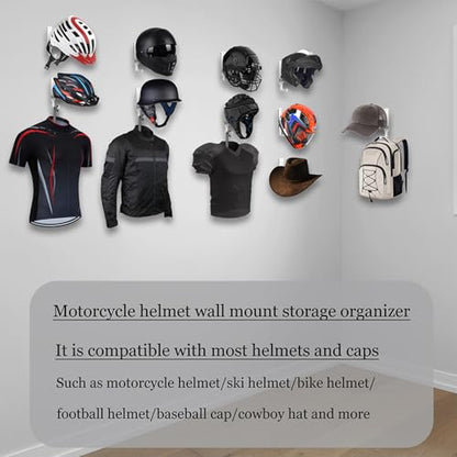 2 Pieces Hard Hat Holder with Hook | Helmet Holder Wall Mount - Motorcycle Helmet Rack,for Storage, Display, Wall, Jacket, Hat, Backpack, Coat, Clothes, Bag, Men - color: Black