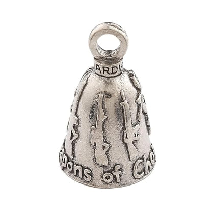 Guardian Bell Weapons of Choice Good Luck Bell w/Keyring & Black Velvet Gift Bag | Motorcycle Bell | Lead-Free Pewter | Good Luck Gift to Friends & Family | Bike Bell | Made in USA - color: Weapons of Choice