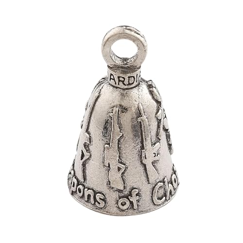 Guardian Bell Weapons of Choice Good Luck Bell w/Keyring & Black Velvet Gift Bag | Motorcycle Bell | Lead-Free Pewter | Good Luck Gift to Friends & Family | Bike Bell | Made in USA - color: Weapons of Choice