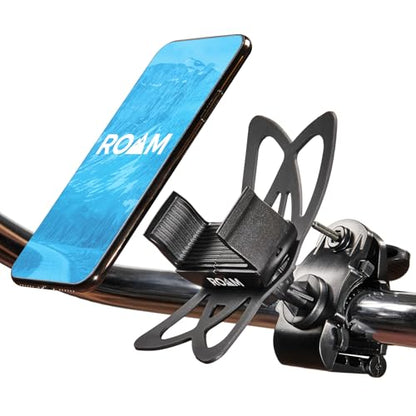 Roam Universal Black Net Bike Phone Mount Holder, 360° Rotation Hands Free Cell Navigation System for Motorcycle eBike Dirt Road Cruiser Scooter Jogging Stroller, Adjustable Up to 3.6" W x 7" L - color: Matte Black