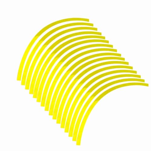 Reflective Wheel Rim Stripe Decal Sticker for 16-19 inch Rim Size Universal Car Motorcycle Wheel Reflective Pinstripe Decal Tape Sticker Decoration Film (Fluorescent Yellow)