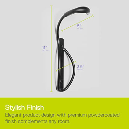 Delta Cycle Leonardo Bike Rack Garage Wall Mount Storage, Elegant Vertical Hanger Hook Design Provides Easy Bicycle Storage Access, Bike Wall Mount Rack Holds Any Bike Up to 40 lbs, Fat Tire Option - size: Fat Tire, style: Wall Hook with Tray - Black