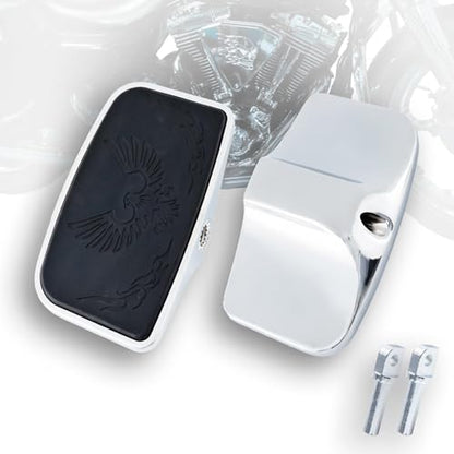 Rear Passenger Footpeg Passenger Peg Floorboard Footboard for Harley Dyna Electra Glide Road Electra RoadKing Fat boy Sportster 883 1200 Sportsters Dynas Softails V-Rod (Eagle-Chrome) - size: Eagle-Chrome