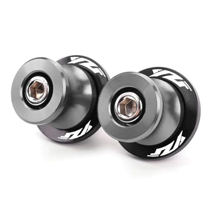 MOWOK Fit For Yamaha YZF R1 R3 R6 R7 R9 R15 R25 R125 YZF600R YZFR3 YZFR9 YZFR1 YZFR6 Accessories M6 Motorcycle Swingarm Spools Sliders Swing Arm Stand Screws (Grey) - color: Grey